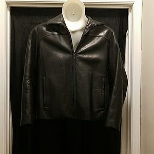 Man's Calvin Klein black leather coat